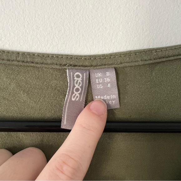 ASOS Olive Green Button Tank Top - Picture 2 of 3